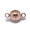 Rack Plating Brass Magnetic Clasps with Loops LS-KK-F801-02A-RG-2