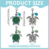 4Pcs 2 Colors Alloy Green Enamel Sea Turtle Pendants Decoration HJEW-FG00025-2