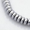 Electroplate Non-magnetic Synthetic Hematite Rondelle Beads Strands G-J216B-08-1