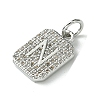 Rack Plating Brass Micro Pave Clear Cubic Zirconia Charms KK-G501-01N-P-2