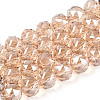 Electroplate Transparent Glass Round Beads Strands EGLA-T029-8mm-12T-14-1