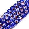 Round Millefiori Glass Beads Strands LK-P001-33-1