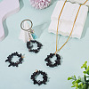 2Pcs Natural Obsidian Chip Beaded Pendants PALLOY-TAC0232-05-6