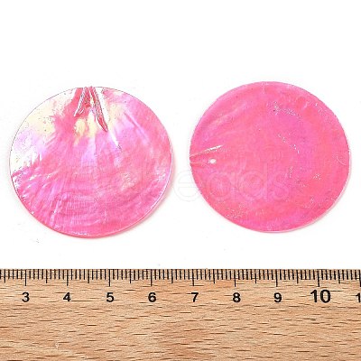 Spray Painted Natural Capiz Shell Pendants SSHEL-Z002-01G-1