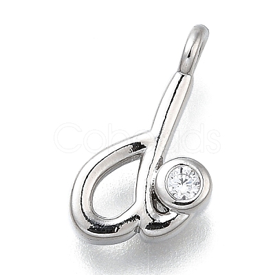 Brass Micro Pave Cubic Zirconia Pendants KK-B132-12P-D-1