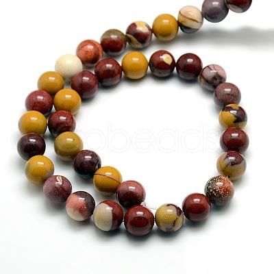 Round Natural Mookaite Beads Strands G-P062-65-1