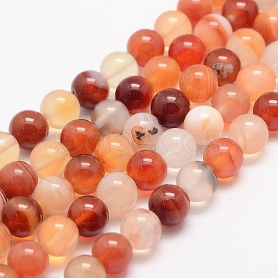Natural Carnelian Bead Strands X-G-K153-B20-6mm-1