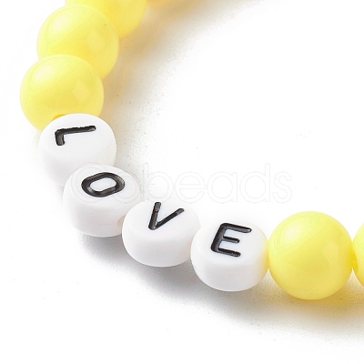 Opaque Acrylic Beads Stretch Bracelet for Kid BJEW-JB06587-1