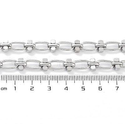 Tarnish Resistant 304 Stainless Steel Oval & Dumbbell Link Chain Unwelded X-STAS-B060-02P-1