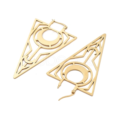 304 Stainless Steel Triangle Hoop Earrings LS-EJEW-M031-01G-1
