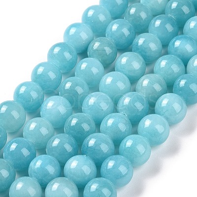 Natural Mashan Jade Round Beads Strands X-G-D263-6mm-XS28-1