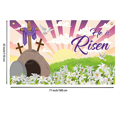 Easter Polyester Hanging Banner Sign AJEW-WH0190-057-1