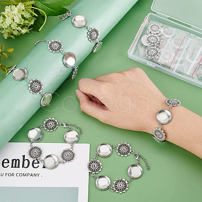 PandaHall Elite 10Pcs Flower Connector Bracelet Making AJEW-PH0003-85-1