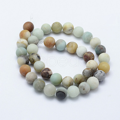 Natural Flower Amazonite Beads Strands X-G-F518-24-6mm-1