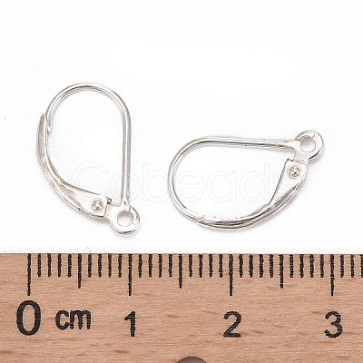 925 Sterling Silver Leverback Hoop Earrings STER-L054-52S-1