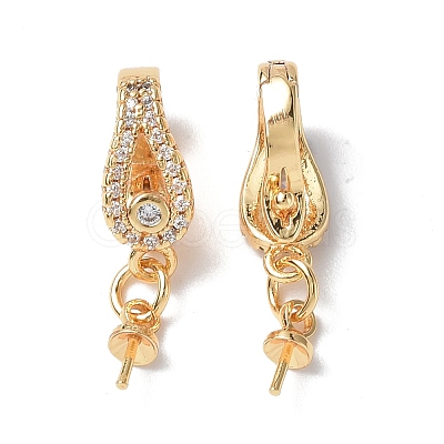 Brass Crystal Rhinestone Twister Clasps KK-P223-17G-1