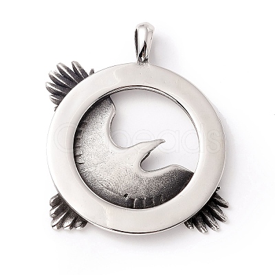 Tibetan Style 304 Stainless Steel Pendants STAS-P305-50AS-1