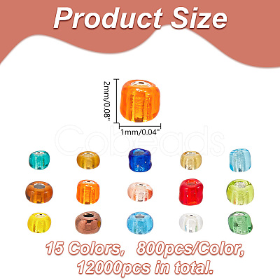 15 Colors Glass Seed Beads SEED-HY0001-15A-1
