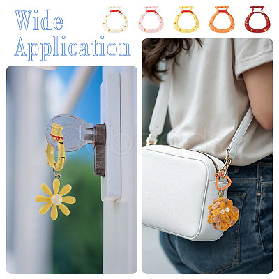 10Pcs 5 Colors Alloy Spring Gate Rings FIND-TA0008-59B-1