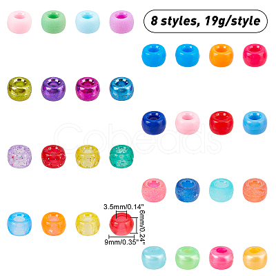 CHGCRAFT 152G 8 Style Plastic Beads KY-CA0001-09-1