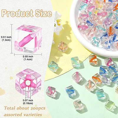 200Pcs Transparent Acrylic Beads TACR-YW0003-45-1
