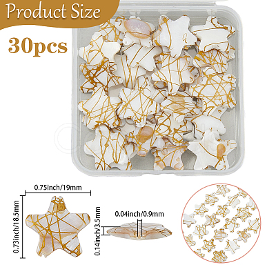 30Pcs Drawbench Style Natural Freshwater Shell Beads Strands BSHE-PA0001-05-1