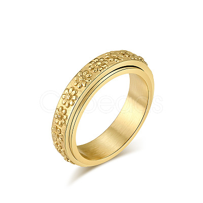 Simple Style 304 Stainless Steel Rotating Finger Rings FS-WGCAB4E-06-1