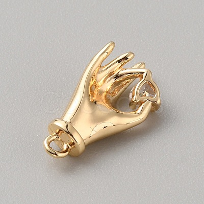 Brass with Clear Cubic Zirconia Charms KK-WH0079-58D-1
