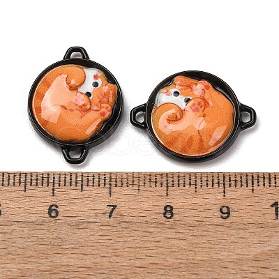 Baking Paint Alloy Coin Connector Charms PALLOY-A040-05A-1
