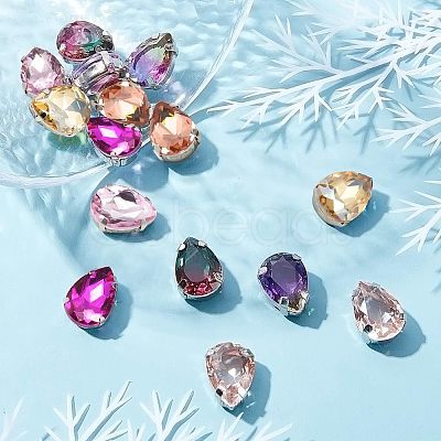 14Pcs 7 Colors Sew on Rhinestone PVC-CA0001-01-1