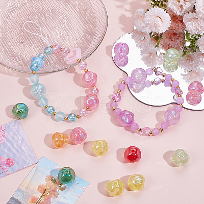 60Pcs Transparent Acrylic Beads OACR-SC0001-45-1
