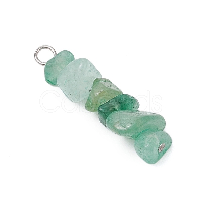 3Pcs Natural Rose Quartz & Green Aventurine & Lapis Lazuli Chip Beaded Constellation Pendants PALLOY-JF03043-12-1