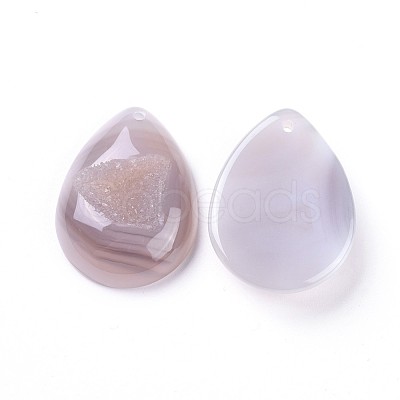 Natural Druzy Agate Pendants G-F652-03-1