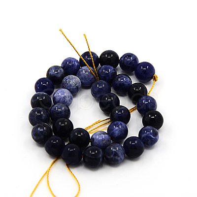 Natural Sodalite Beads Strands G-G515-12mm-07-1