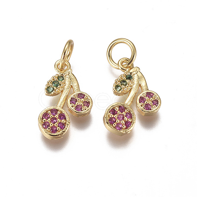 Brass Micro Pave Cubic Zirconia Charms ZIRC-I038-13G-1