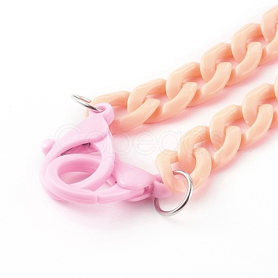 Personalized Acrylic Curb Chain Necklaces NJEW-JN03515-04-1