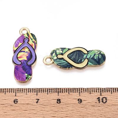 Alloy Enamel Pendants ENAM-T022-39KCG-1