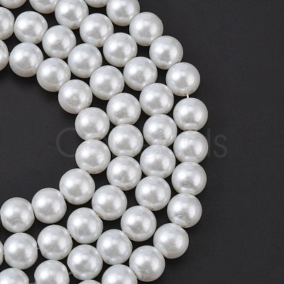 White Glass Pearl Round Loose Beads For Jewelry Necklace Craft Making X-HY-10D-B01-1