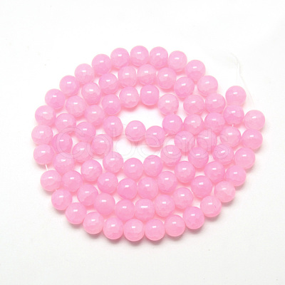 Baking Paint Crackle Glass Beads Strands X-DGLA-Q023-8mm-YS6-1