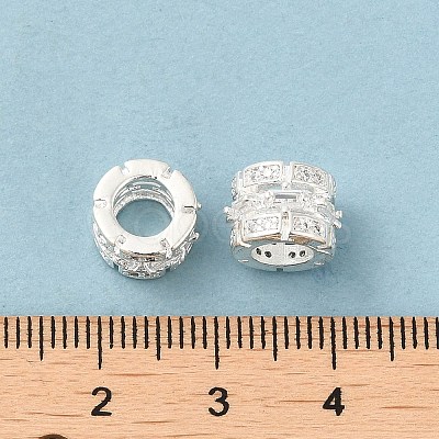Rack Plating Brass European Beads KK-K273-16S-1