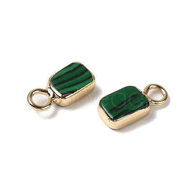 Natural Malachite Rectangle Charms G-Q169-07G-03-1