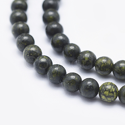 Natural Serpentine/Green Lace Stone Beads Strands G-P345-01-8mm-1