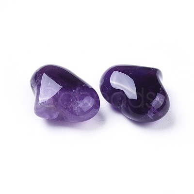 Natural Amethyst Heart Palm Stone G-F659-A08-1