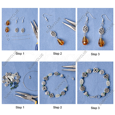 80Pcs 8 Styles Alloy Beads & Charms TIBEB-SC0001-08AS-1