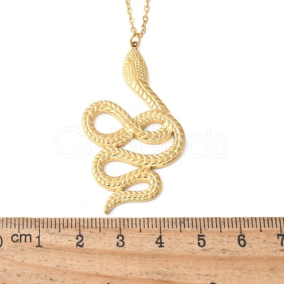 304 Stainless Steel Snake Pendant Necklaces for Women Men NJEW-Z063-03G-08-1