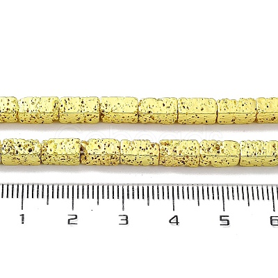 Electroplated Natural Lava Rock Beads Strands G-H303-A04-G01-1