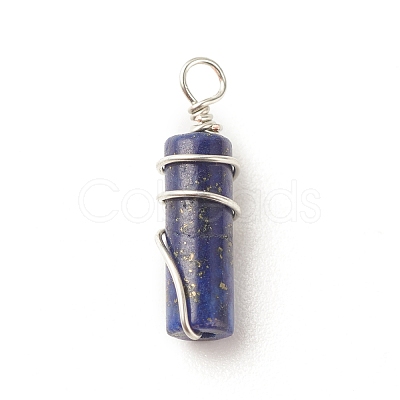 Natural Lapis Lazuli Pendants PALLOY-JF01570-04-1