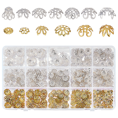 715Pcs 13 Styles Iron Bead Caps IFIN-ME0001-04-1