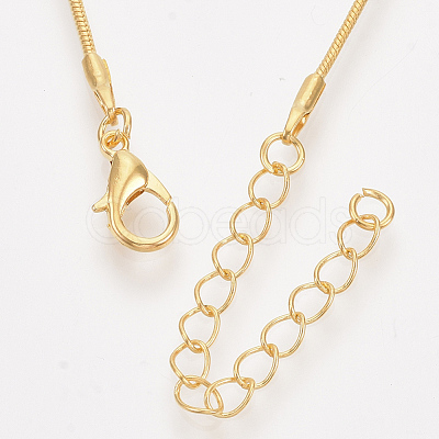 Brass Round Snake Chain Necklace Making MAK-T006-11A-G-1