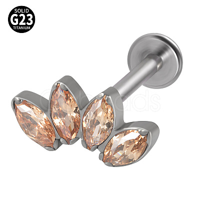 G23 Titanium with Cubic Zirconia Threadless Labrets WGA6216-02-1